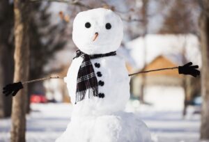 Snowman with gloves
